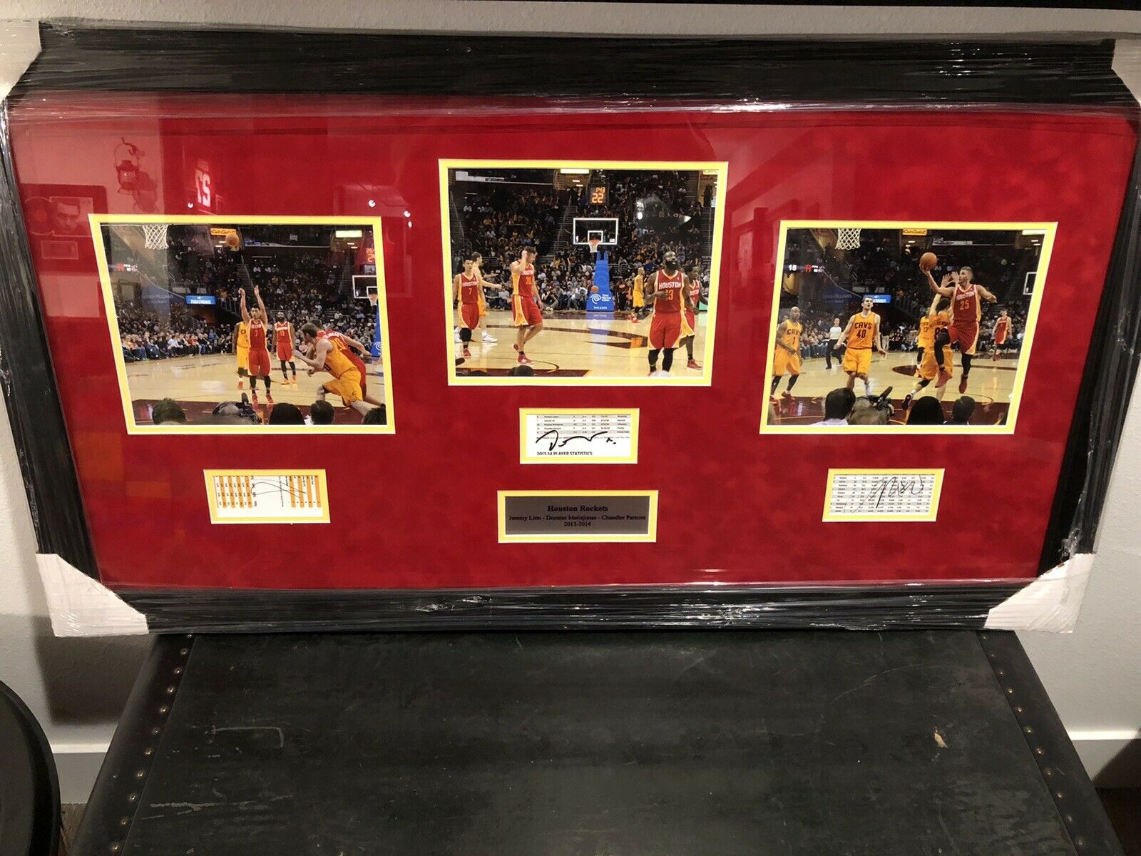 Jeremy Lin, Chandler Parsons, Donatas Motiejunas Autographs Houston Rockets